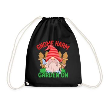 Garden Gnome Costume Gnome Harm Garden On Gnome - Drawstring Bag - black - Front