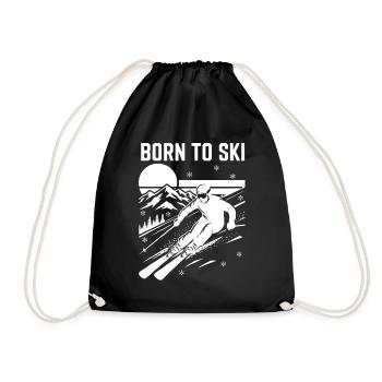Born to Ski Design Skiing - Drawstring Bag - black - Front