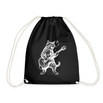 Animal Guitare Chat Musique Art - Sac de sport léger - noir - Devant
