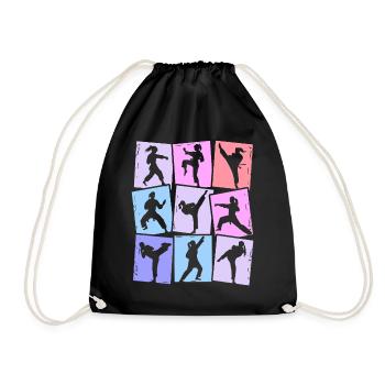 Taekwondo Karaté Arts Martiaux Femmes Enfants Filles - Sac de sport léger - noir - Devant