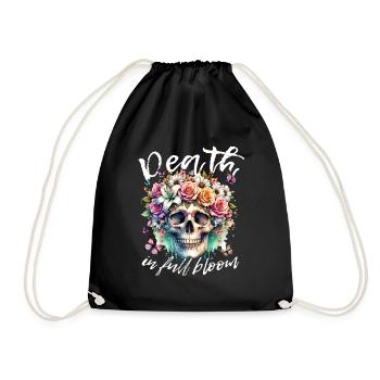 Flowers Skull Beauty Bloom - Drawstring Bag - black - Front