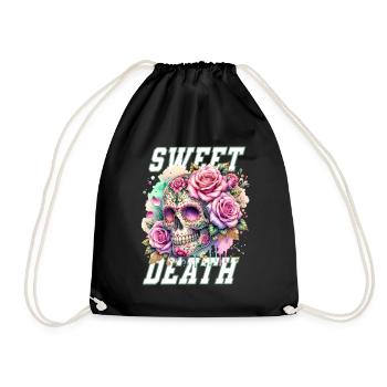 Flowers Skull Beauty Bloom - Drawstring Bag - black - Front