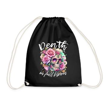 Flowers Skull Beauty Bloom - Drawstring Bag - black - Front