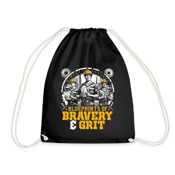 Military Mechanic Bravery & Grit - Drawstring Bag - black - Front