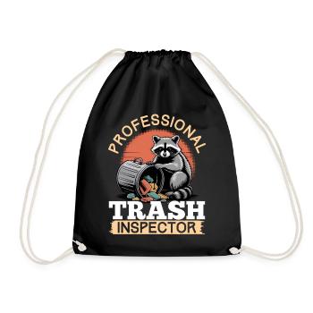 Funny Raccoon - Turnbeutel - Schwarz - Vorne