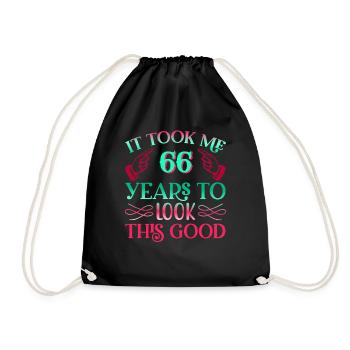 It took 66 years to look so good - Drawstring Bag - black - Front