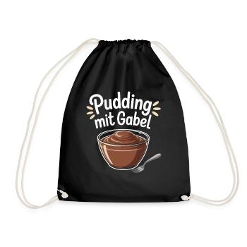 Pudding with fork - Drawstring Bag - black - Front