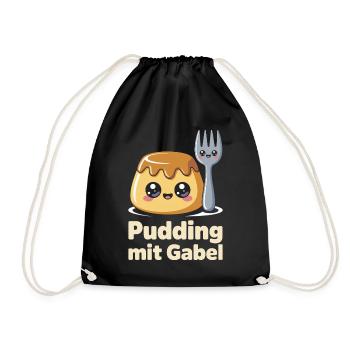 Pudding with fork - Drawstring Bag - black - Front