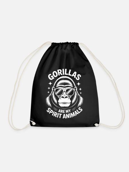 Gorilla Spruch Gorillas Lustiges Gorilla Geschenk - Turnbeutel - Schwarz
