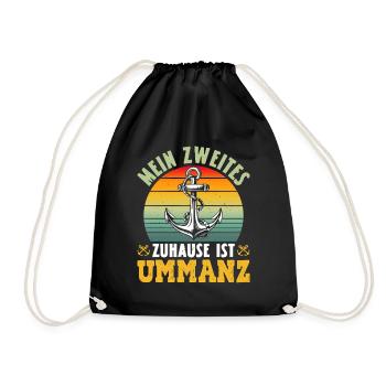 Ostsee MEIN ZWEITES ZUHAUSE IST UMMANZ - Turnbeutel - Schwarz - Vorne