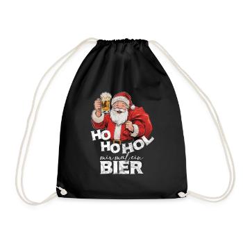 Ho ho Apporte-moi une bière Père Noël - Sac de sport léger - noir - Devant