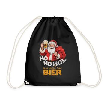 Ho ho Apporte-moi une bière Père Noël - Sac de sport léger - noir - Devant