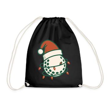 Drôle de balle de golf Noël Père Noël chapeau design - Sac de sport léger - noir - Devant