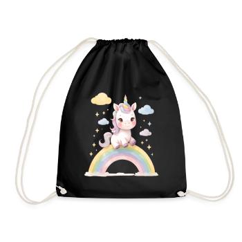 Licorne sur la magie de l’arc-en-ciel - Sac de sport léger - noir - Devant