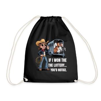 Funny If I Won The Lottery You'd Notice Yacht boat - Drawstring Bag - black - Front
