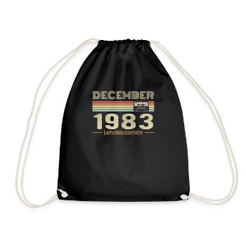 Décembre 1983 anniversaire Décembre 1983 Décembre - Sac de sport léger - noir - Devant