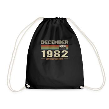 Décembre 1982 anniversaire Décembre 1982 Décembre - Sac de sport léger - noir - Devant