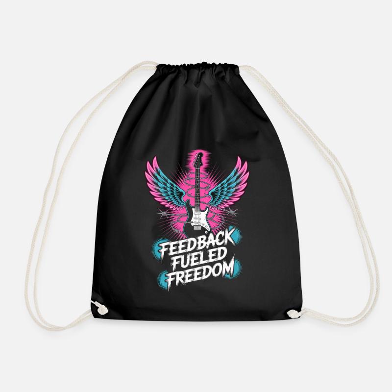 Feedback Fueled Freedom Punk Rock Music - Turnbeutel - Schwarz