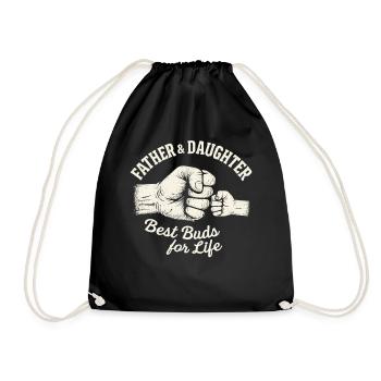 Vater Tochter Fist Bump – Beste Freunde für immer - Turnbeutel - Schwarz - Vorne