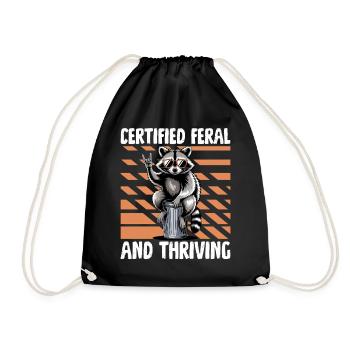 Drôle de raton laveur - Sac de sport léger - noir - Devant