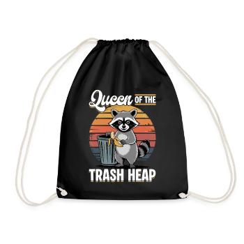 Funny Raccoon - Turnbeutel - Schwarz - Vorne