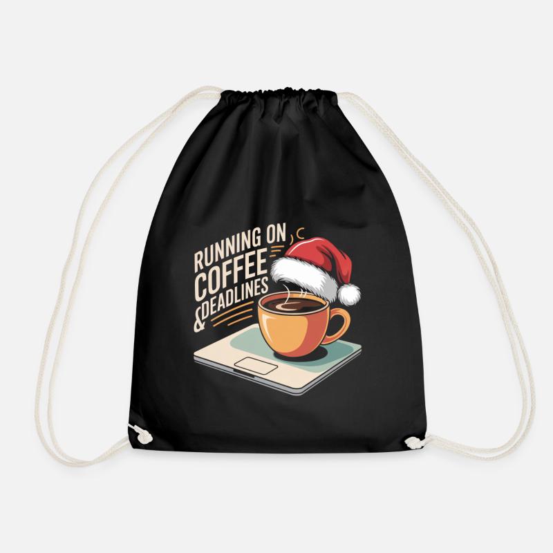 Weihnachtsbüro Humor - Turnbeutel - Schwarz