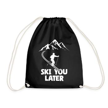 Ski You Later Apres Ski Party Crew Snow Skiing - Drawstring Bag - black - Front