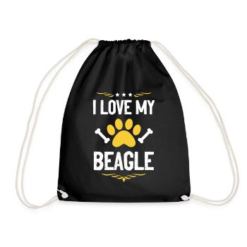 I love my Beagle - Drawstring Bag - black - Front