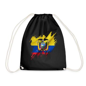 Drapeau de l’Équateur, style déchiré - Sac de sport léger - noir - Devant