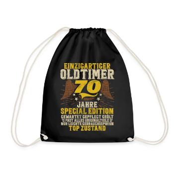 70 Years Unique Classic 70th Birthday - Drawstring Bag - black - Front