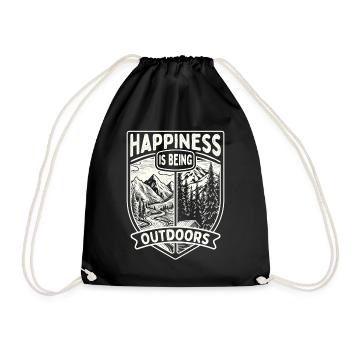 Le bonheur, c’est d’être à l’extérieur, la nature, la randonnée, l’humour - Sac de sport léger - noir - Devant