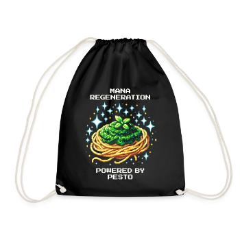 Mana Regeneration | Powered by Pesto - Drawstring Bag - black - Front
