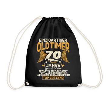 70 Years Unique Classic 70th Birthday - Drawstring Bag - black - Front