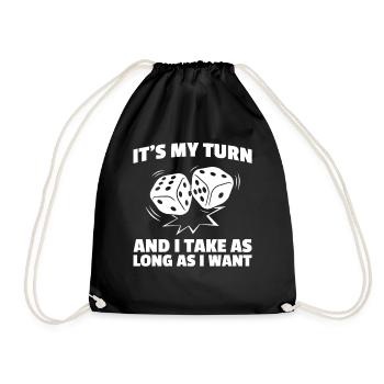 It's my turn board game - Drawstring Bag - black - Front