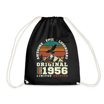 70 Jahre 1956 Vintage Retro Geburtstagsgeschenk - Turnbeutel - Schwarz - Vorne