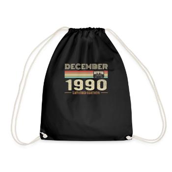 Décembre 1990 anniversaire Décembre 1990 Décembre - Sac de sport léger - noir - Devant