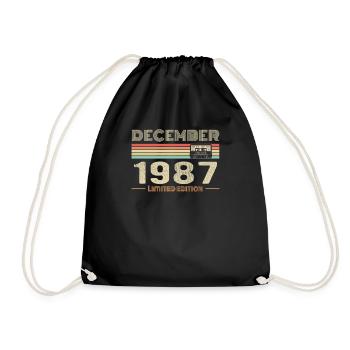 Décembre 1987 anniversaire Décembre 1987 Décembre - Sac de sport léger - noir - Devant
