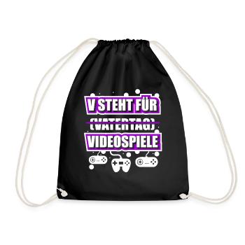 Dad Dad Gamer Gamer Gamer Gaming - Drawstring Bag - black - Front