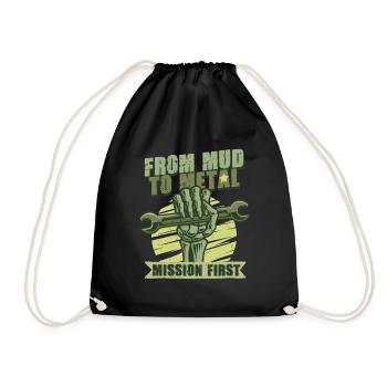 Mécanique militaire : de la boue au métal - Sac de sport léger - noir - Devant