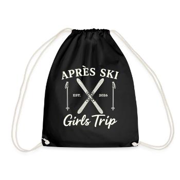 Girls Ski Holiday 2026 Après Ski Girls Trip Party - Drawstring Bag - black - Front