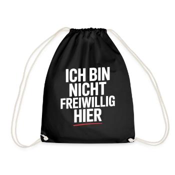 I'm Not Here Voluntarily Anti Smalltalk Office - Drawstring Bag - black - Front