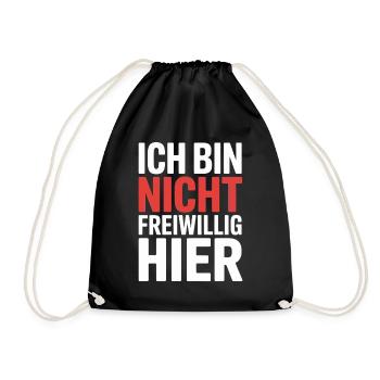 I'm Not Here Voluntarily Anti Smalltalk Office - Drawstring Bag - black - Front