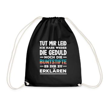 Ni patience, ni crayons de couleur – sarcasme - Sac de sport léger - noir - Devant