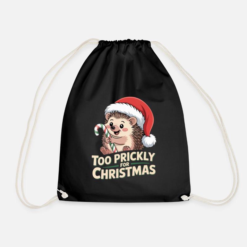 Igel Weihnachten Humor - Turnbeutel - Schwarz