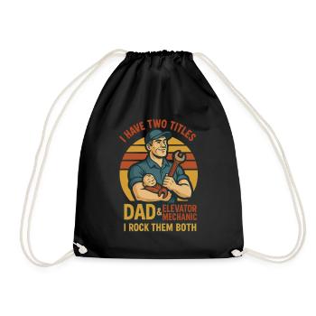 Funny Elevator Inspector Dad And Elevator Mechanic - Turnbeutel - Schwarz - Vorne