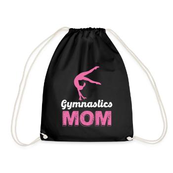 Gymnastics Mom Silhouette - Drawstring Bag - black - Front