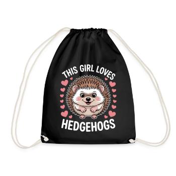 hérisson disant fille drôle hérisson cadeau - Sac de sport léger - noir - Devant