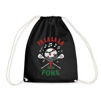 Fa La La La Fore Golf Weihnachtsspaß - Turnbeutel - Schwarz - Vorne