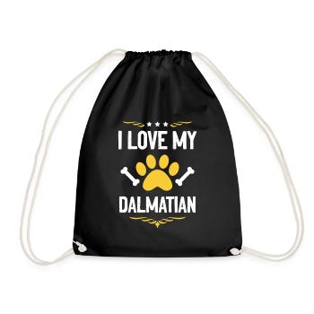 I love my Dalmatian - Drawstring Bag - black - Front