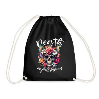 Flowers Skull Beauty Bloom - Drawstring Bag - black - Front